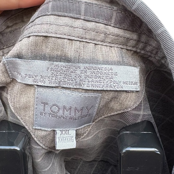 VTG Y2K Mens Tommy by Tommy Hilfiger Gray Button Up Long Sleeve Shirt, Size XXL - Picture 4 of 8